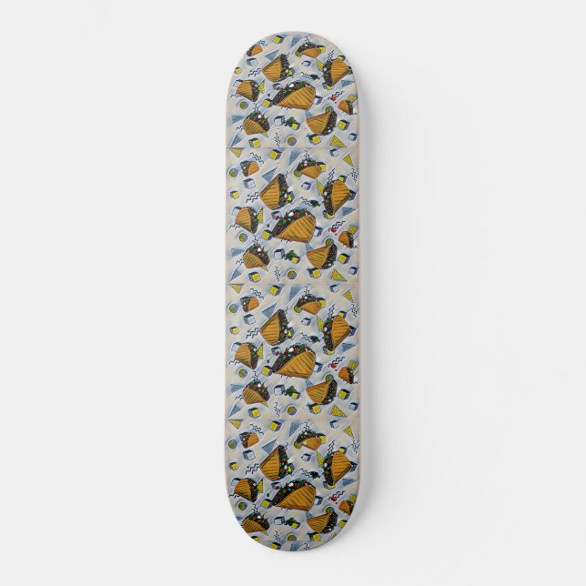 Taco Watercolor Skateboard (Vorderseite)