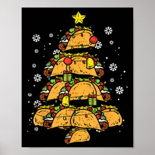 Taco-Weihnachtsbaum Xmas mexikanisches Essen  Poster