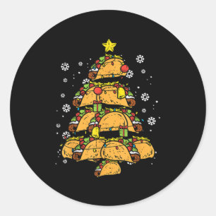 Taco-Weihnachtsbaum Xmas mexikanisches Essen Runder Aufkleber