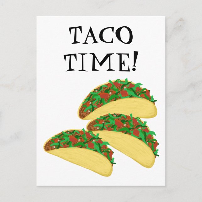 TACO ZEIT Köstliche Tacos-Illustration Postkarte (Vorderseite)