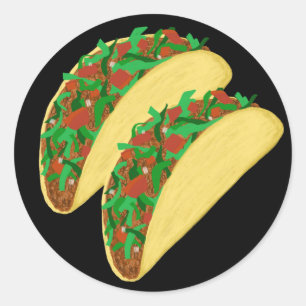 Taco-Zeit - lassen Sie uns Tacos essen zu Runder Aufkleber