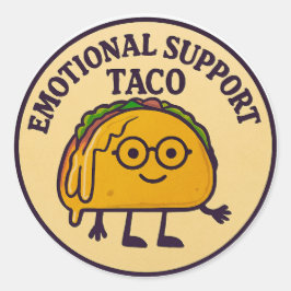 Taco zur emotionalen Unterstützung Runder Aufkleber