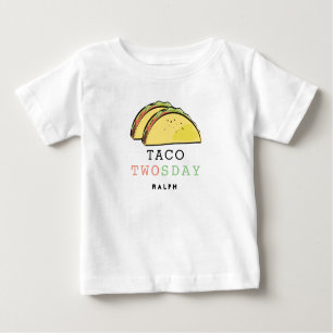 Taco Zwei Tage Dienstag Weißer 2. Geburtstag Junge Baby T-shirt