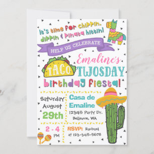 Taco ZWEI-TAGE Einladung 2. Geburtstag Fiesta