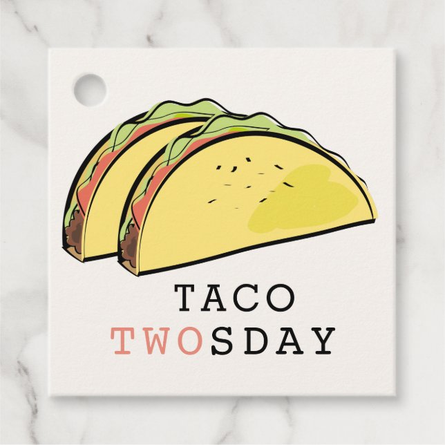 Taco Zweitagesbeige 2. Geburtstag Vielen Dank Geschenkanhänger (Vorderseite)