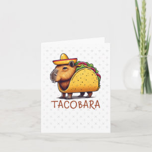 Tacobara Capybara in einem Taco-Kostümaufkleber Karte