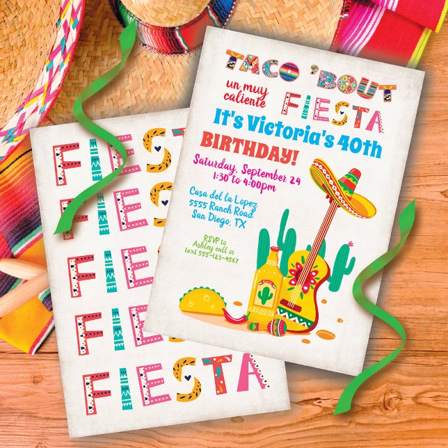 Taco'bout Invitations Fête d'Anniversaire (Créateur téléchargé)