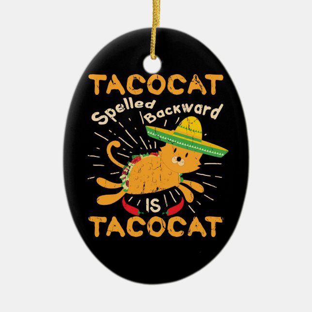 Tacocat grafischer Cinco Taco Des Mayo Katze Keramik Ornament (Vorne)