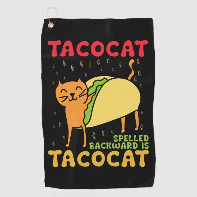 Tacocat hat sich zurückgeschlagen Tacos Cats Cinco Golfhandtuch (Vorderseite)