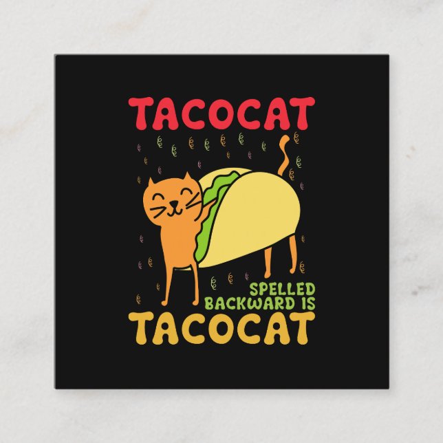 Tacocat hat sich zurückgeschlagen Tacos Cats Cinco Quadratische Visitenkarte (Vorderseite)