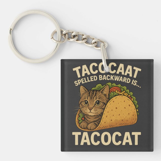 TACOCAT-RÜCKENHINTERD IST ...- Liebe Katze und Tac Schlüsselanhänger (Vorderseite)