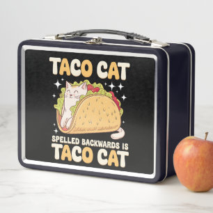 Tacocat Rückwärts Geschrieben Taco Cat Mexikanisch Metall Brotdose