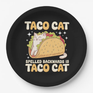 Tacocat Rückwärts Geschrieben Taco Cat Mexikanisch Pappteller
