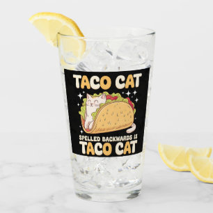 Tacocat Rückwärts Geschrieben Taco Katze Mexikanis Glas