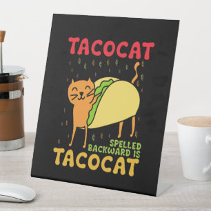 Tacocat Rückwärts geschrieben Tacos Katzen Cinco D Sockelschild