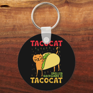 Tacocat Rückwärts Tacos Katzen Cinco De Mayo Schlüsselanhänger