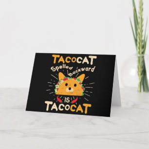 Tacocat Spelled Backwards Cinco de Mayo Cat Taco Karte
