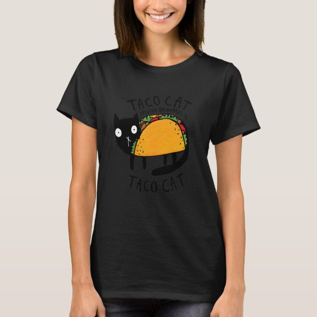 Tacocat Spelled Backwards Funny Taco Cat Cinco De  T-Shirt (Vorderseite)