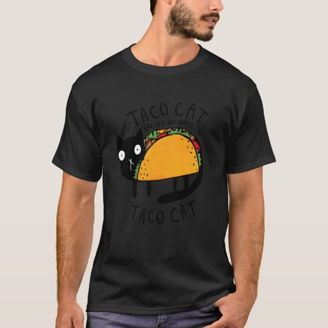 Tacocat Spelled Backwards Funny Taco Cat Cinco De  T-Shirt (Vorderseite)