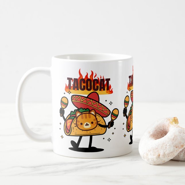 Tacocat Spelled Backwards Is Tacocat Kaffeetasse (Mit Donut)