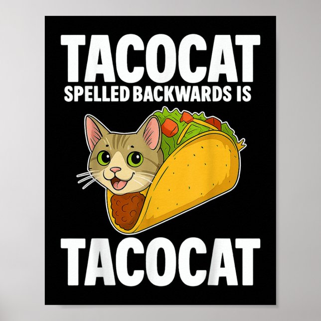 Tacocat Spelling Backed Funny Cat Geschenke Männer Poster (Vorne)