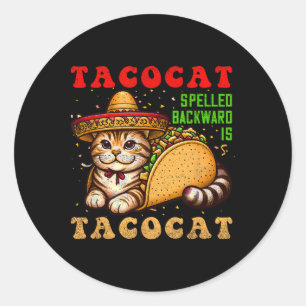 Tacocat-Spulen Tacos und Katzen Cinco de Ma Runder Aufkleber