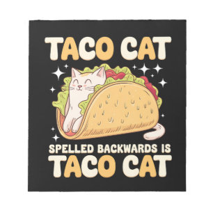 Tacocat-Spur rückwärts Taco Katze mexikanisch Notizblock