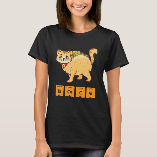TacoCat Taco & Cat Chemische Periodische Elem-Tabe T-Shirt (Vorderseite)