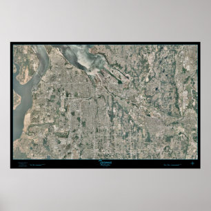 Tacoma Metro Area, Washington Satellitenposter Poster