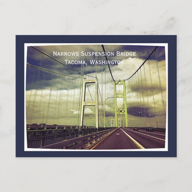 Tacoma Narrows Suspension Bridge, Washington Postkarte (Vorderseite)