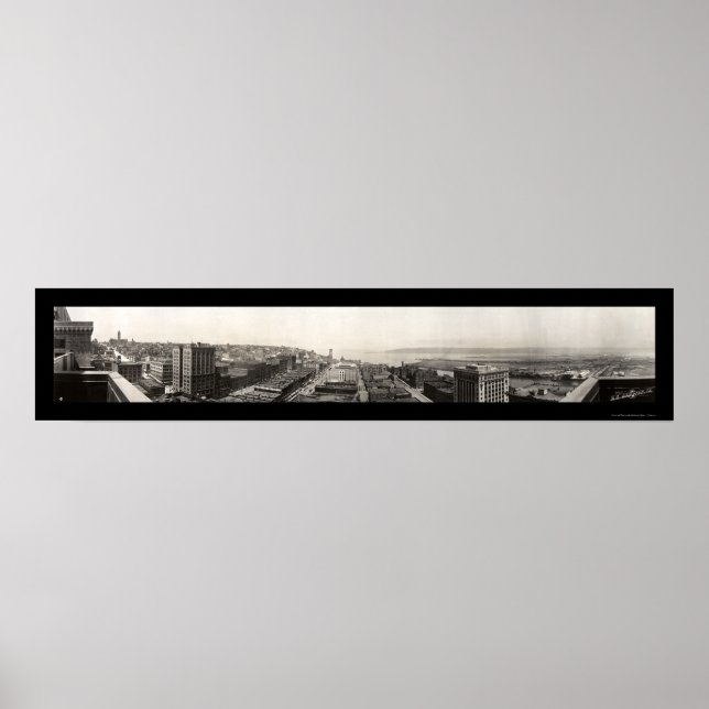 Tacoma WA Panorama Foto 1913 Poster (Vorne)