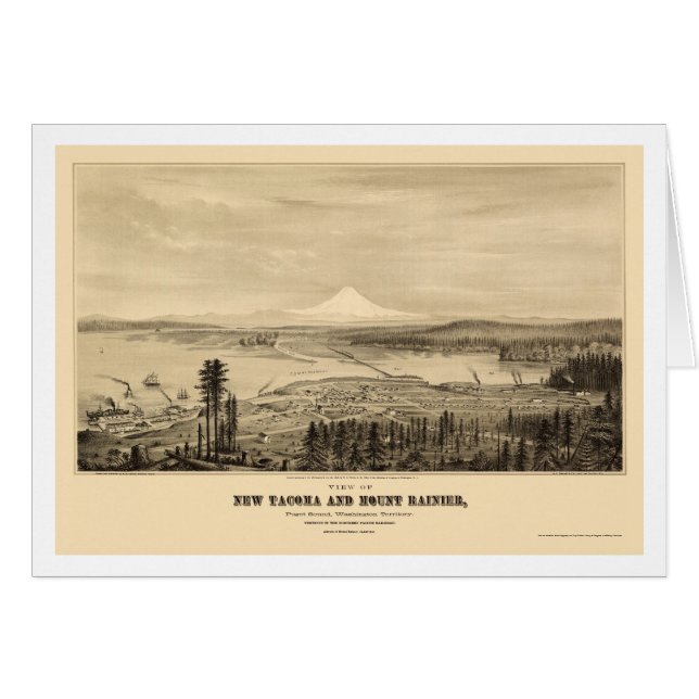 Tacoma, WA panoramische Karte - 1878 (Vorderseite (Horizontal))