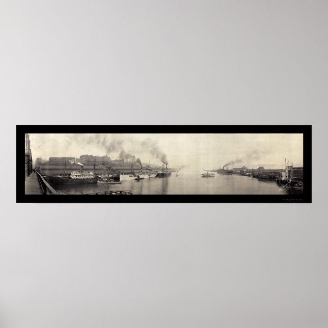 Tacoma WA Ships Foto 1908 Poster (Vorne)