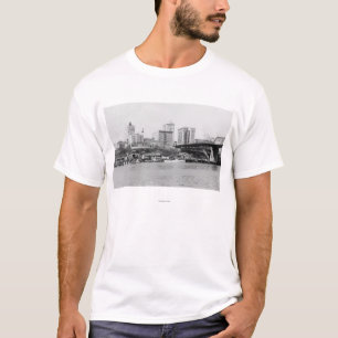 Tacoma, WA - Skyline-Ansicht des Stadtzentrums T-Shirt