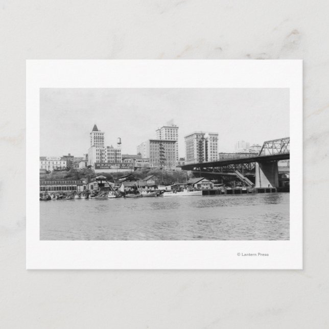 Tacoma, WA - Skyline View Downtown Postkarte (Vorderseite)