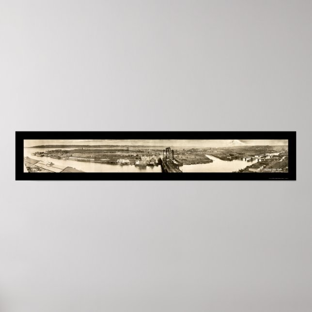 Tacoma, WA Tide Flats Foto 1919 Poster (Vorne)