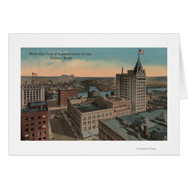 Tacoma, WA - Vogelblick in der Innenstadt (Vorderseite (Horizontal))