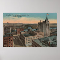 Tacoma, WA - Vogelblick in der Innenstadt