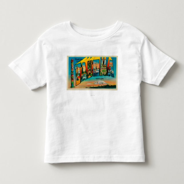 Tacoma, Washington - große Buchstabe-Szenen 2 Kleinkind T-shirt (Vorderseite)