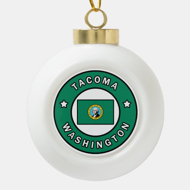 Tacoma Washington Keramik Kugel-Ornament (Vorderseite)