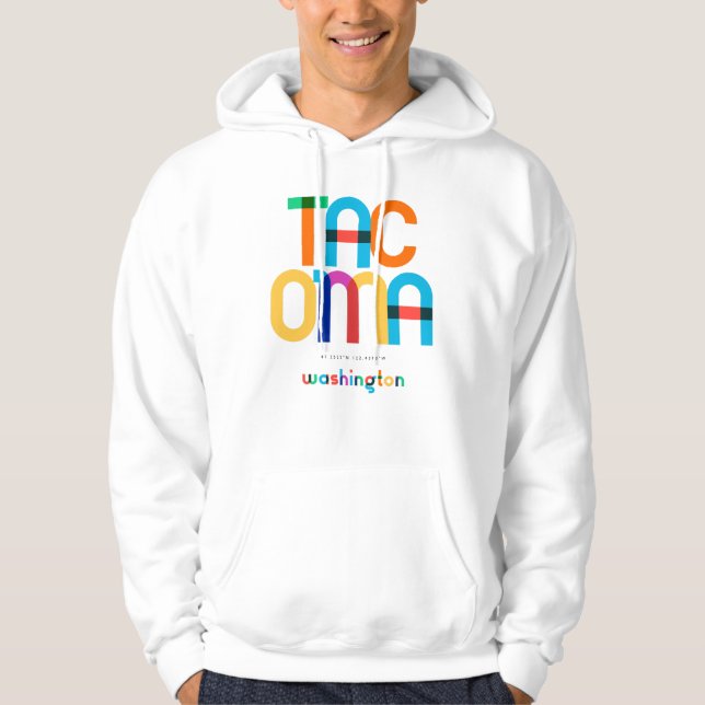 Tacoma Washington Mid Century, Pop Art, Hoodie (Vorderseite)