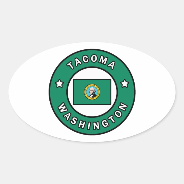 Tacoma Washington Ovaler Aufkleber (Vorderseite)