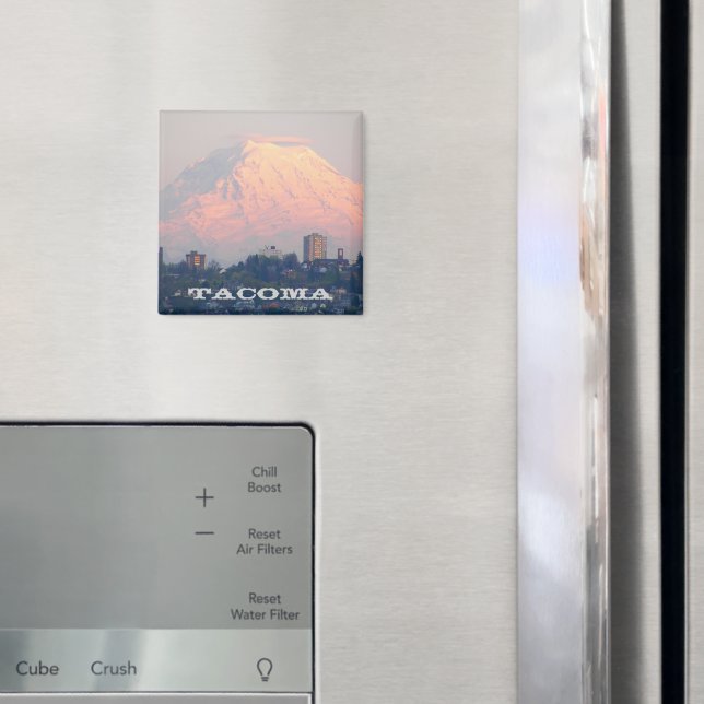 Tacoma, Washington und Mount Rainier Foto Magnet (In Situ (Kühlschrank))