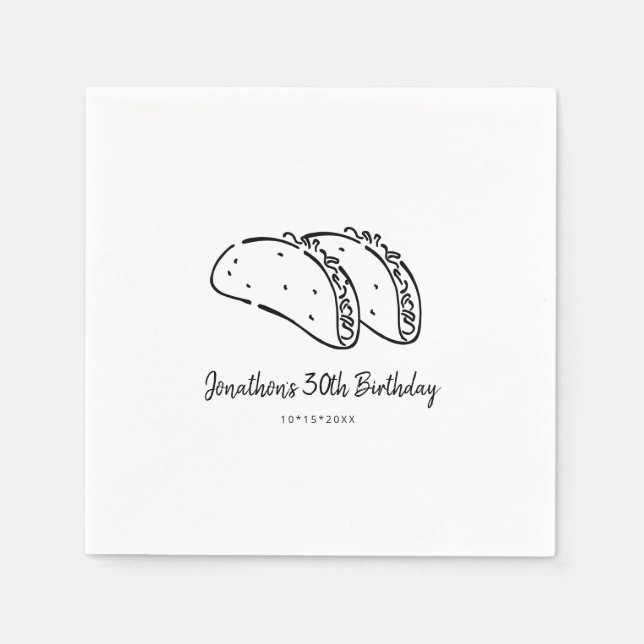 Tacos Birthday Party Napkin Serviette (Vorderseite)