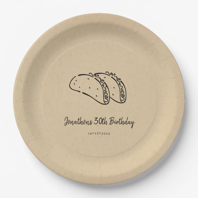 Tacos Birthday Party Pappteller (Vorderseite)