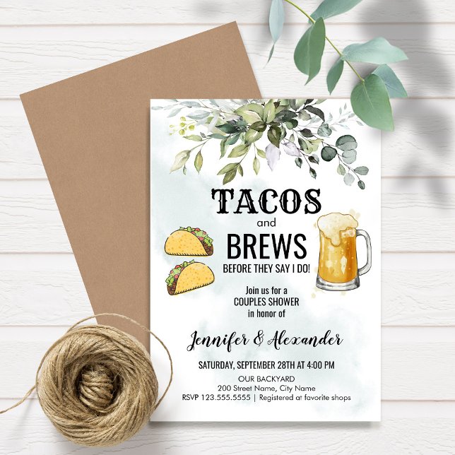 Tacos & Brews Paare Einladung (Von Creator hochgeladen)