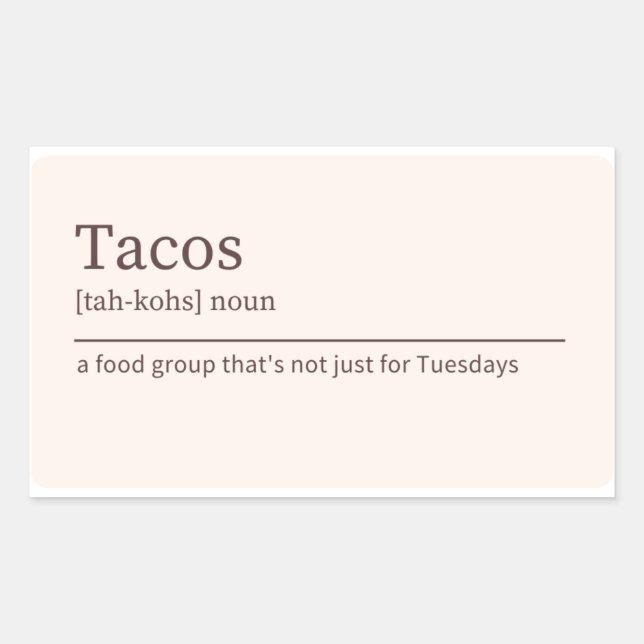 Tacos-Definitionsaufkleber Rechteckiger Aufkleber (Vorderseite)
