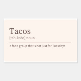 Tacos-Definitionsaufkleber Rechteckiger Aufkleber