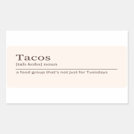 Tacos-Definitionsaufkleber Rechteckiger Aufkleber