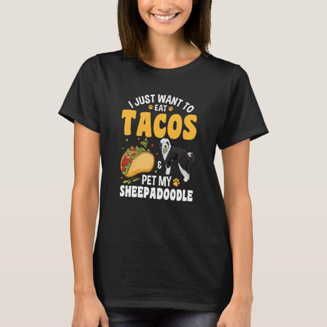 Tacos Doodle Dog Sheepadoodle T-Shirt (Vorderseite)
